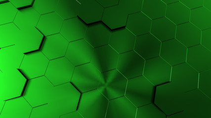 3d ILLUSTRATION, of abstract crystal background, hexagonal texture, wide panoramic for wallpaper	