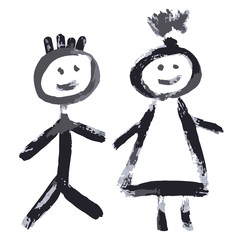 Vector icons Male and female public washroom door lavatory. Ladies and gents restroom or woman and man bathroom