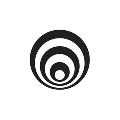 hypnotic stripes circle design symbol logo vector