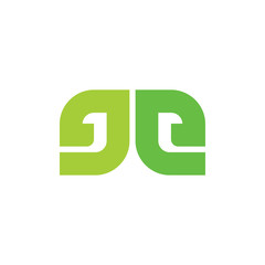 letter ee leaf geometric shape logo vector