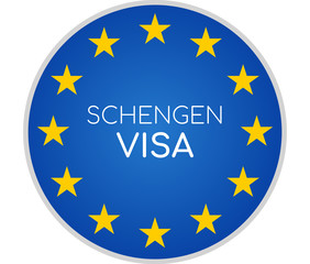 Schengen visa creative abstract symbol icon 3d-illustration