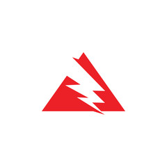 triangle thunder power shape geometric logo vector