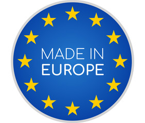 made in Europe symbol icon 3d-illustration isolated on white