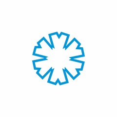 abstract snow geometric flower logo vector