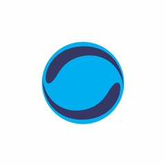 abstract blue wavy round logo vector