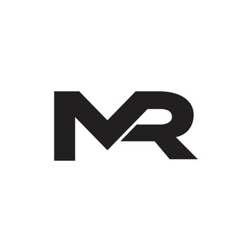 letter mr linked geometric logo vector