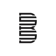 letter bs stripes geometric logo vector