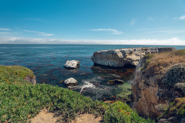 Cliffs, Pacific Ocean. Shell Beach Area of Pismo Beach, California.Beautiful Place for Birdwatching, Kayaking, Snorkeling, Fishing