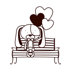 cute dog sitting on park chair