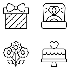 Marriage Vector Icon Set