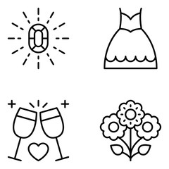 Marriage Vector Icon Set