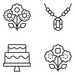 Marriage Vector Icon Set