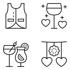 Marriage Vector Icon Set