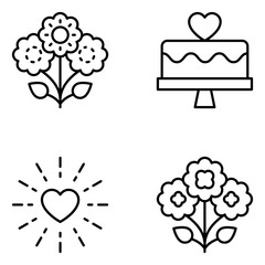 Marriage Vector Icon Set