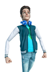 Fototapeta premium dj cartoon is feeling confident