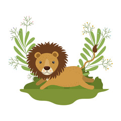 Obraz na płótnie Canvas cute and adorable lion with wreath