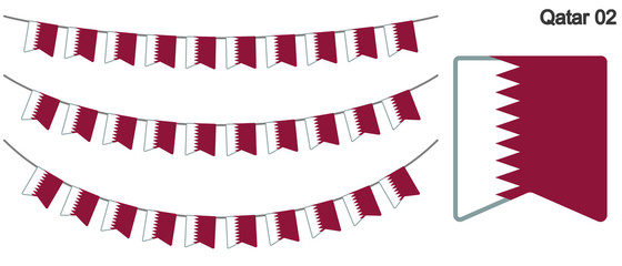 カタールの国旗のガーラーンド　ベクターデータ（bunting garland）