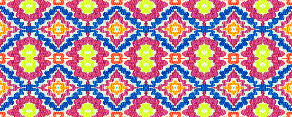 Ikat Seamless Pattern.