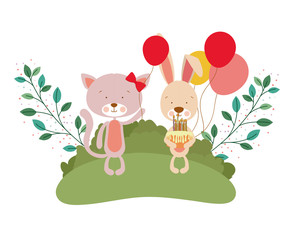 Obraz na płótnie Canvas card of celebration with animals