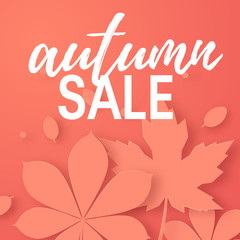Autumn sale promotion design in paper cut style