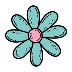 Isolated flower ornament draw design