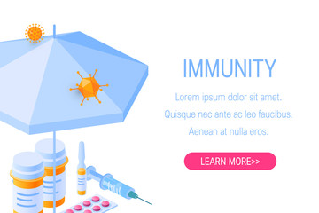 Immune system vector concept in isometric view