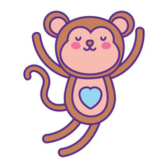Obraz premium Isolated monkey cartoon vector design