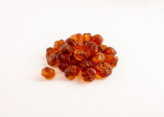 group of peach gum on white background..