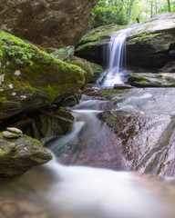 Long exposure photograph of Otter Falls in Seven Devils North Carolina, near Grandfather Mountain, Boone, Banner Elk, and Foscoe