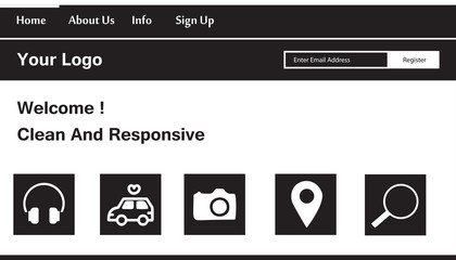 Travel Responsive Website Template Landing Page Design Vector Illustration