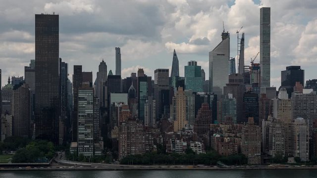 Midtown Manhattan Skyline in New York Cloudscape Day Timelapse