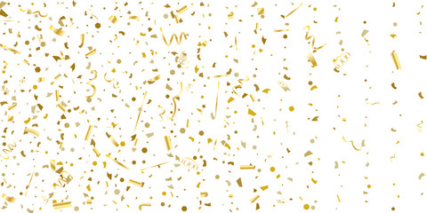 Golden glitter confetti on a white background.
