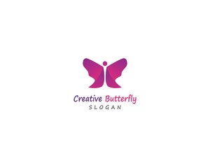 Butterfly conceptual simple, colorful icon. Logo. Vector illustration
