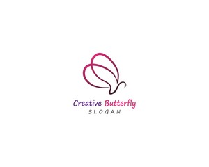 Butterfly conceptual simple, colorful icon. Logo. Vector illustration