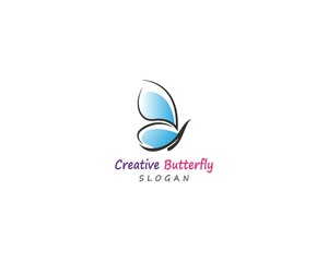 Butterfly conceptual simple, colorful icon. Logo. Vector illustration