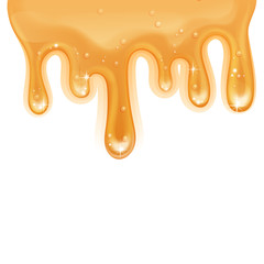 Realistic flowing honey texture on white background, Vector eps 10 format