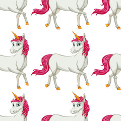 Seamless pattern tile cartoon with unicorn