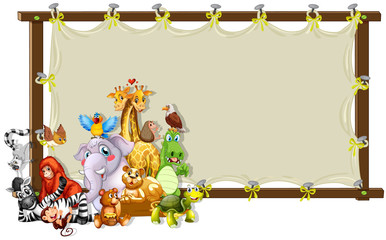 Border template with cute animals