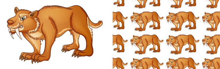 Seamless and isolated animal pattern cartoon
