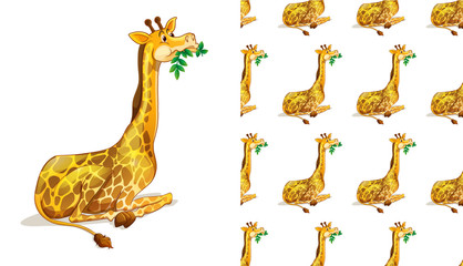 Seamless and isolated animal pattern cartoon