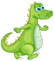 Green crocodile on white background