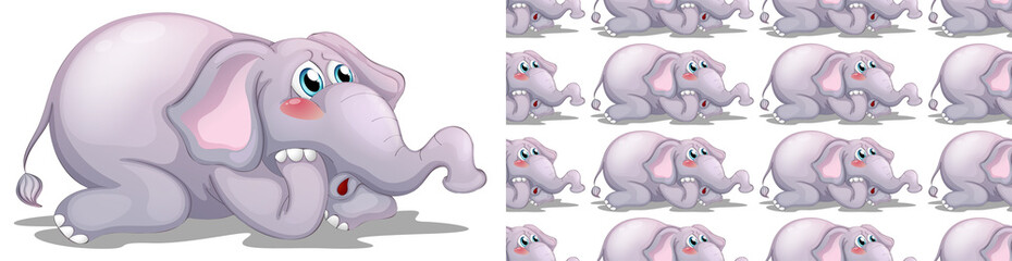 Seamless and isolated animal pattern cartoon