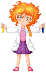 Girl in white gown with facial expression