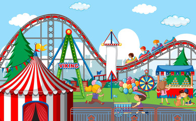 Obraz premium An outdoor funfair scene