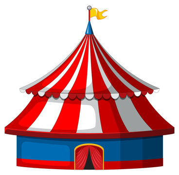 Circus tent in blue and red