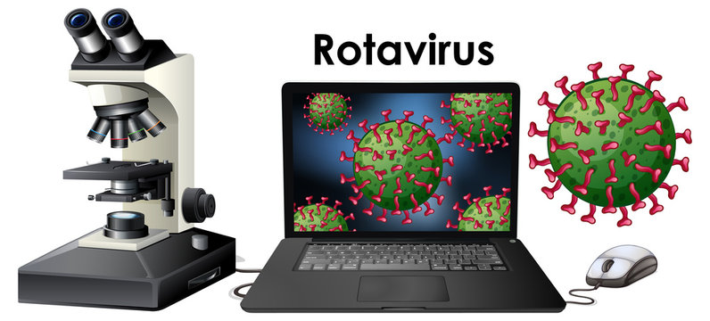 Close up isolated object of virus Rotavirus