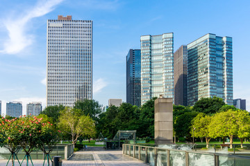 Modern Architectural Landscape in Urban Financial District..