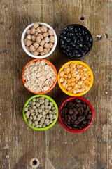jars with beans grains
