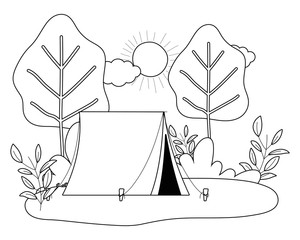 Tent and camping vector design