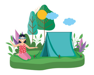 Tent and camping vector design © Stockgiu